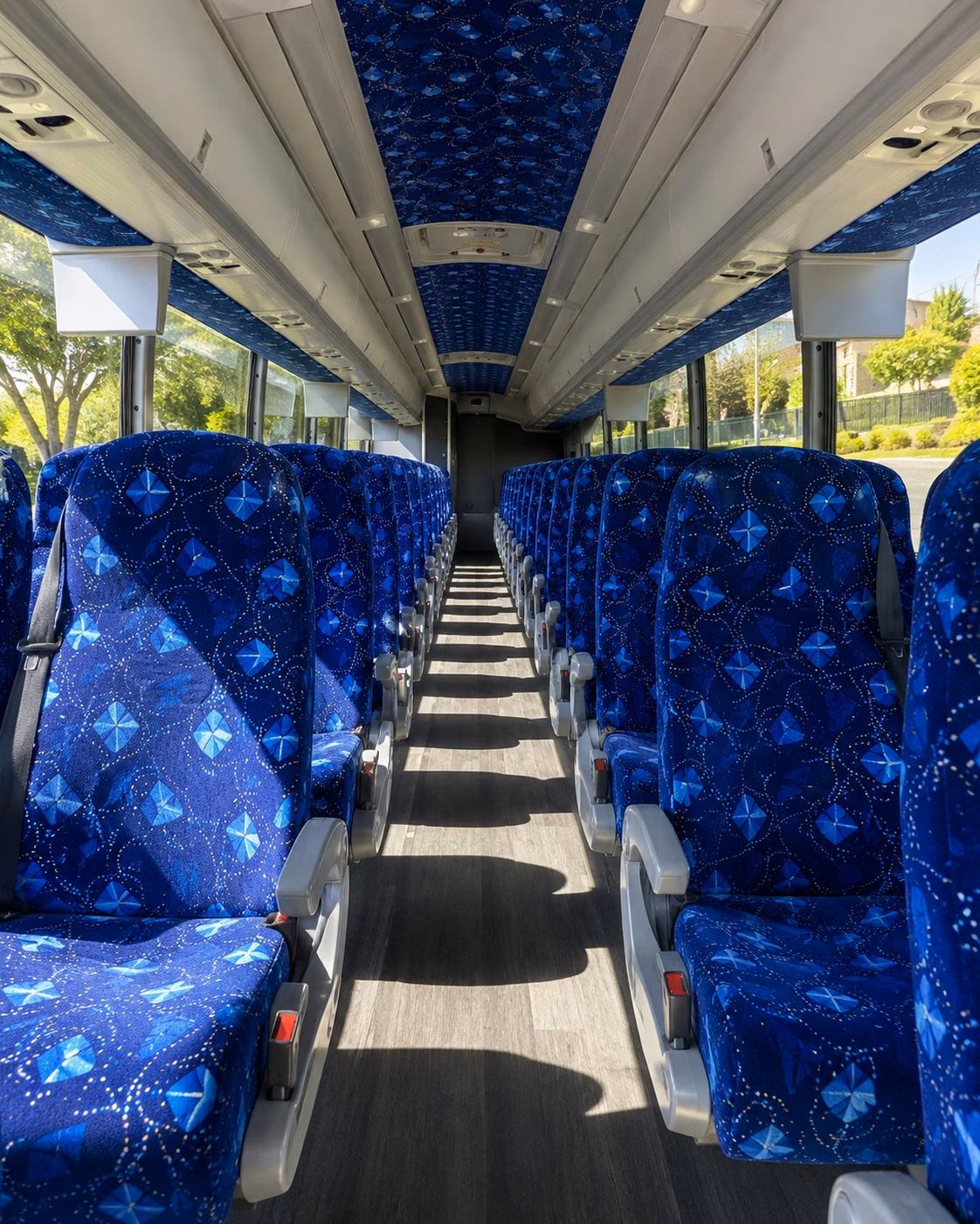 56 passenger charter bus inside