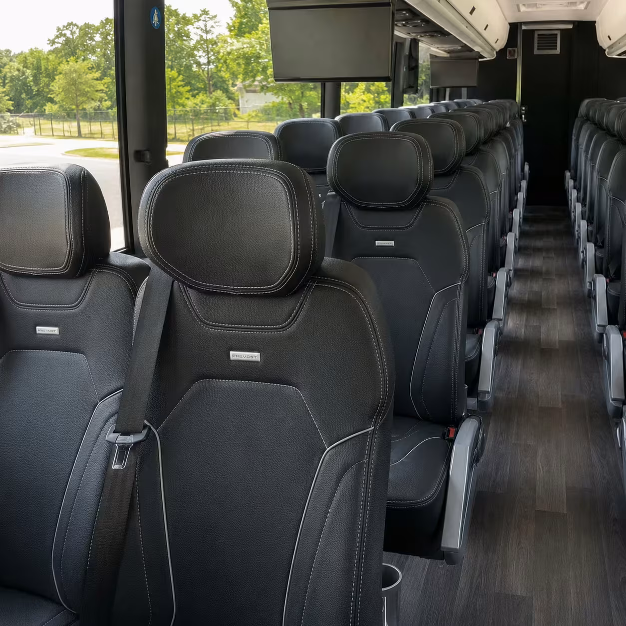 56 passenger charter bus interior
