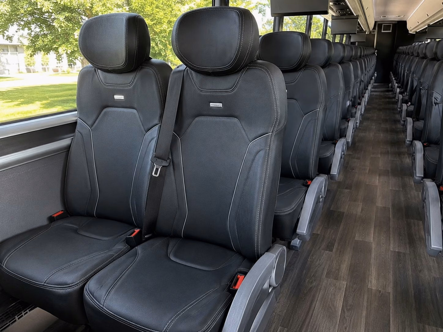 pasadena charter bus rental interior
